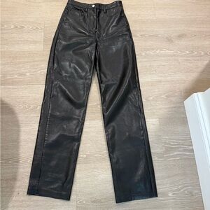 Wilfred (Aritzia) Black High-Waisted (Vegan) Leather Pants